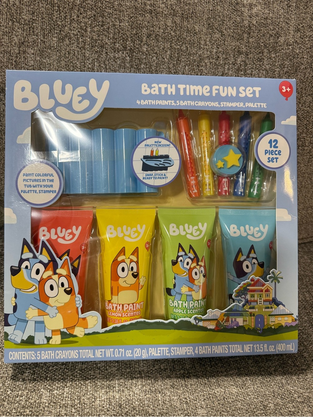 Bluey Bath Time Fun Set - Multicolor Kids Bath Paint & Crayons